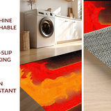 Ultra Soft Area Rug, Non Slip, Stain Resistant, Washable Area Rugs for Living Room, Bedroom, Sizzling Earthy Tones Composition(Orange)