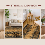 Ultra Soft Area Rug, Non Slip, Stain Resistant, Washable Area Rugs for Living Room, Bedroom, Transitional Retro Visual Harmony(Gold)