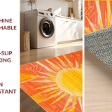 Ultra Soft Area Rug, Non Slip, Stain Resistant, Washable Area Rugs for Living Room, Bedroom, Dynamic Modern Sunny Vibe(Yellow)