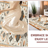 Ultra Soft Area Rug, Non Slip, Stain Resistant, Washable Area Rugs for Living Room, Bedroom, Southwest Tribal Ethnic Aesthetic(Orange)