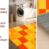 Ultra Soft Area Rug, Non Slip, Stain Resistant, Washable Area Rugs for Living Room, Bedroom, Charming Irregular Shape Accent Piece(Orange)