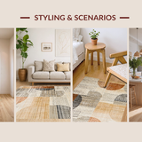 Ultra Soft Area Rug, Non Slip, Stain Resistant, Washable Area Rugs for Living Room, Bedroom, Stylish Neutral Animal Motif(Beige)