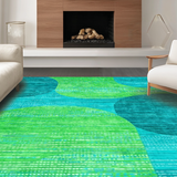 Ultra Soft Area Rug, Non Slip, Stain Resistant, Washable Area Rugs for Living Room, Bedroom, Trendy Minimalist Color Block(Blue)