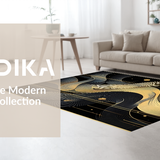Ultra Soft Area Rug, Non Slip, Stain Resistant, Washable Area Rugs for Living Room, Bedroom, Refined Contemporary Tiled Aesthetics(Gold)