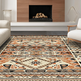 Ultra Soft Area Rug, Non Slip, Stain Resistant, Washable Area Rugs for Living Room, Bedroom, Vibrant Retro Ogee Style(Beige)