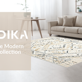 Ultra Soft Area Rug, Non Slip, Stain Resistant, Washable Area Rugs for Living Room, Bedroom, Rustic Warm Toned Lattice Texture(Beige)