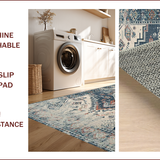Ultra Soft Area Rug, Non Slip, Stain Resistant, Washable Area Rugs for Living Room, Bedroom, Contemporary Grey Floral Design(Gray)