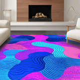 Ultra Soft Area Rug, Non Slip, Stain Resistant, Washable Area Rugs for Living Room, Bedroom, Eclectic Bright Color Block Style(Pink)