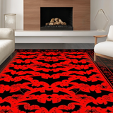 Ultra Soft Area Rug, Non Slip, Stain Resistant, Washable Area Rugs for Living Room, Bedroom, Red and Black Halloween Aesthetic(Red)
