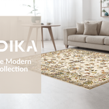 Ultra Soft Area Rug, Non Slip, Stain Resistant, Washable Area Rugs for Living Room, Bedroom, Elegant Creamy Vintage Motif(Beige)