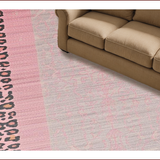 Ultra Soft Area Rug, Non Slip, Stain Resistant, Washable Area Rugs for Living Room, Bedroom, Trendy Pink Safari Inspired Design(Pink)