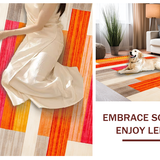 Ultra Soft Area Rug, Non Slip, Stain Resistant, Washable Area Rugs for Living Room, Bedroom, Charming Abstract Soft Touch Visuals(Orange)