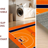 Ultra Soft Area Rug, Non Slip, Stain Resistant, Washable Area Rugs for Living Room, Bedroom, Whimsical Basketball Graphics Style(Orange)