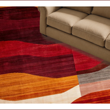 Ultra Soft Area Rug, Non Slip, Stain Resistant, Washable Area Rugs for Living Room, Bedroom, Abstract Earthy Tones Composition(Red)
