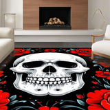 Ultra Soft Area Rug, Non Slip, Stain Resistant, Washable Area Rugs for Living Room, Bedroom, Striking Dark Floral Aesthetic(Red)