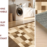 Ultra Soft Area Rug, Non Slip, Stain Resistant, Washable Area Rugs for Living Room, Bedroom, Chic Modern Geometric Texture(Beige)