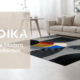 Ultra Soft Area Rug, Non Slip, Stain Resistant, Washable Area Rugs for Living Room, Bedroom, Chic Textured Animal Print Design(Black)