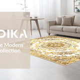 Ultra Soft Area Rug, Non Slip, Stain Resistant, Washable Area Rugs for Living Room, Bedroom, Bright Mandala Delight(White)