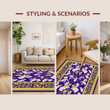 Ultra Soft Area Rug, Non Slip, Stain Resistant, Washable Area Rugs for Living Room, Bedroom, Vibrant Geometric Seasonal Accents(Purple)