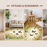 Ultra Soft Area Rug, Non Slip, Stain Resistant, Washable Area Rugs for Living Room, Bedroom, Artistic Floral Fantasy Theme(Ivory)