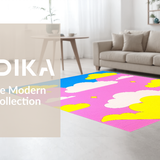 Ultra Soft Area Rug, Non Slip, Stain Resistant, Washable Area Rugs for Living Room, Bedroom, Sunny Playful Artistic Elements(Pink)