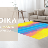 Ultra Soft Area Rug, Non Slip, Stain Resistant, Washable Area Rugs for Living Room, Bedroom, Contemporary Colorful Radiant Design(Yellow)