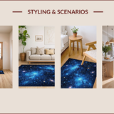 Ultra Soft Area Rug, Non Slip, Stain Resistant, Washable Area Rugs for Living Room, Bedroom, Outer Space Playroom Plush Area Rug(Blue)