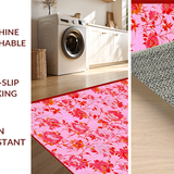 Ultra Soft Area Rug, Non Slip, Stain Resistant, Washable Area Rugs for Living Room, Bedroom, Lively Contemporary Pink Trellis(Pink)
