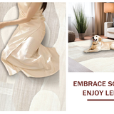 Chic Two Tone Abstract Linear Motif(Beige)