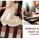 Ultra Soft Area Rug, Non Slip, Stain Resistant, Washable Area Rugs for Living Room, Bedroom, Playful Vintage Plaid Seasonal Touch(Brown)