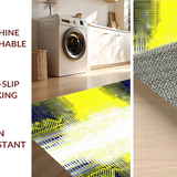 Ultra Soft Area Rug, Non Slip, Stain Resistant, Washable Area Rugs for Living Room, Bedroom, Vibrant Sunburst Patterned Mat(Yellow)