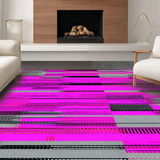 Ultra Soft Area Rug, Non Slip, Stain Resistant, Washable Area Rugs for Living Room, Bedroom, Playful Youthful Patterned Accent(Pink)