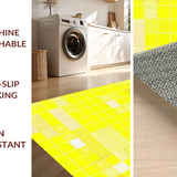 Ultra Soft Area Rug, Non Slip, Stain Resistant, Washable Area Rugs for Living Room, Bedroom, Playful Contemporary Ogee Style(Yellow)