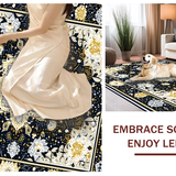 Ultra Soft Area Rug, Non Slip, Stain Resistant, Washable Area Rugs for Living Room, Bedroom, Striking Black and Cream Geometric Art(Black)