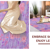 Ultra Soft Area Rug, Non Slip, Stain Resistant, Washable Area Rugs for Living Room, Bedroom, Whimsical Purple Petal Pattern(Purple)