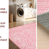 Ultra Soft Area Rug, Non Slip, Stain Resistant, Washable Area Rugs for Living Room, Bedroom, Rustic Textured Print with a Cozy Vibe(Pink)