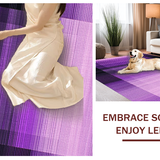 Ultra Soft Area Rug, Non Slip, Stain Resistant, Washable Area Rugs for Living Room, Bedroom, Minimalist Abstract Lines Arrangement(Purple)