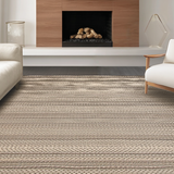 Ultra Soft Area Rug, Non Slip, Stain Resistant, Washable Area Rugs for Living Room, Bedroom, Stylish Woven Rustic Aesthetic(Beige)