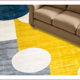 Ultra Soft Area Rug, Non Slip, Stain Resistant, Washable Area Rugs for Living Room, Bedroom, Contemporary Circular Design Elegance(Yellow)