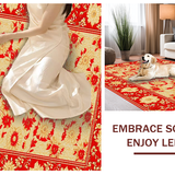 Ultra Soft Area Rug, Non Slip, Stain Resistant, Washable Area Rugs for Living Room, Bedroom, Vibrant Floral Radiance Motif(Red)