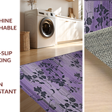 Ultra Soft Area Rug, Non Slip, Stain Resistant, Washable Area Rugs for Living Room, Bedroom, Whimsical Diamond Floral Arrangement(Purple)