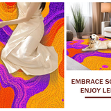 Ultra Soft Area Rug, Non Slip, Stain Resistant, Washable Area Rugs for Living Room, Bedroom, Expressive Color Shift Geometric Shape(Orange)