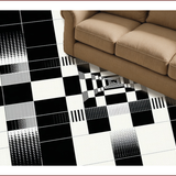 Ultra Soft Area Rug, Non Slip, Stain Resistant, Washable Area Rugs for Living Room, Bedroom, Chic Geometric Contrast Design(Black)