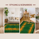 Ultra Soft Area Rug, Non Slip, Stain Resistant, Washable Area Rugs for Living Room, Bedroom, Contemporary Eclectic Animal Motif(Green)