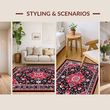 Elegant Distressed Circle Motif(Red)