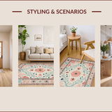 Ultra Soft Area Rug, Non Slip, Stain Resistant, Washable Area Rugs for Living Room, Bedroom, Coral Reef Nautical Elegance(Ivory)