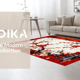 Ultra Soft Area Rug, Non Slip, Stain Resistant, Washable Area Rugs for Living Room, Bedroom, Minimalist Soft Tone Floral Pattern(Red)