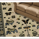 Ultra Soft Area Rug, Non Slip, Stain Resistant, Washable Area Rugs for Living Room, Bedroom, Country Style Bear Deer Low Pile Carpet(Beige)