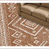 Ultra Soft Area Rug, Non Slip, Stain Resistant, Washable Area Rugs for Living Room, Bedroom, Machine Washable Farmhouse Bedroom Low Pile Rug(Brown)