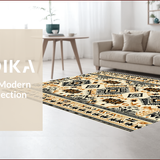 Ultra Soft Area Rug, Non Slip, Stain Resistant, Washable Area Rugs for Living Room, Bedroom, Beige Aztec Pattern Bedroom Non-Slip Carpet(Beige)